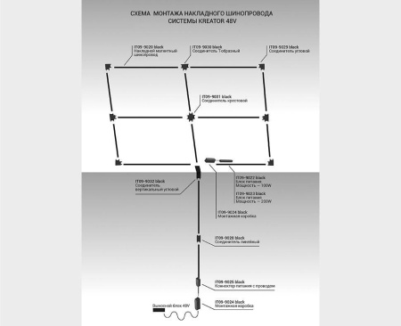 Трековый светодиодный светильник Italline IT09-9014 black 3000K