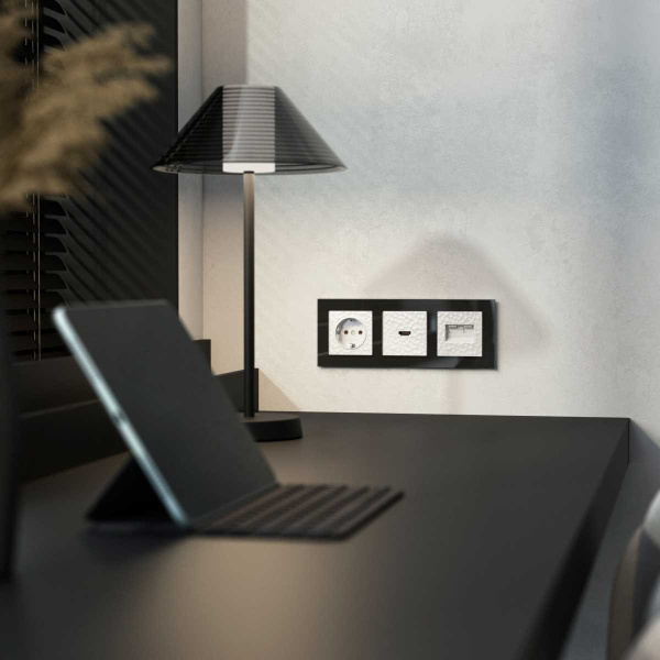 Лицевая панель Werkel Hammer для двойной розетки Еthernet RJ-45 белый W1291101 4690389163142