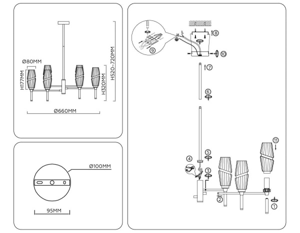 Люстра на штанге Ambrella light High light LH55201