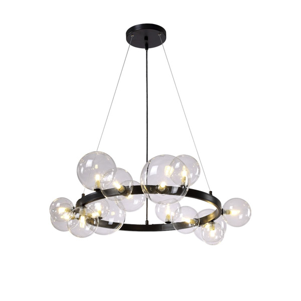 Подвесная люстра Crystal Lux Agata SP15 V2 Black/Transparente