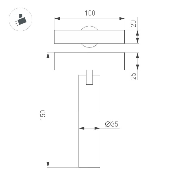 Трековый светильник Arlight MAG-SPOT-25-R120-12W Day4000 (WH, 30 deg, 24V) 050076