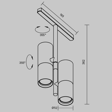 Трековый светодиодный светильник Maytoni Technical Magnetic Exility Elti Duo TR005-2-2X12W3K-BW