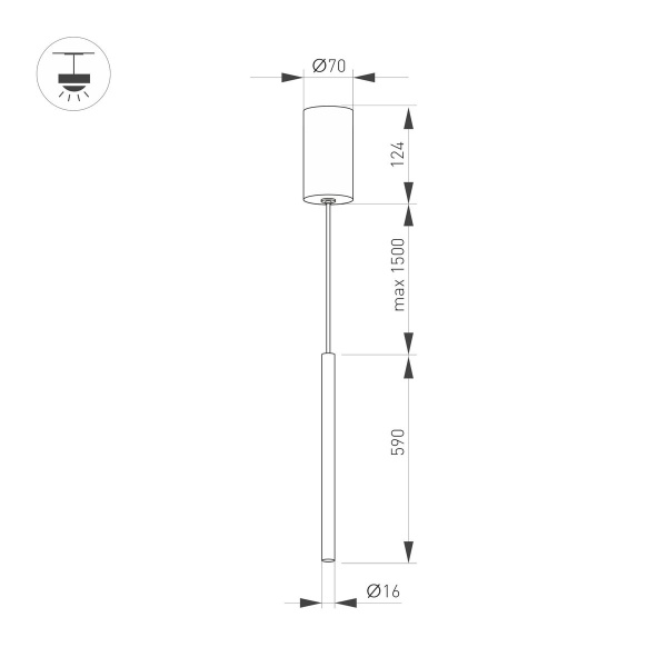 Подвесной светодиодный светильник Arlight SP-UMBRA-HANG-V-L600-10W Warm3000 036948
