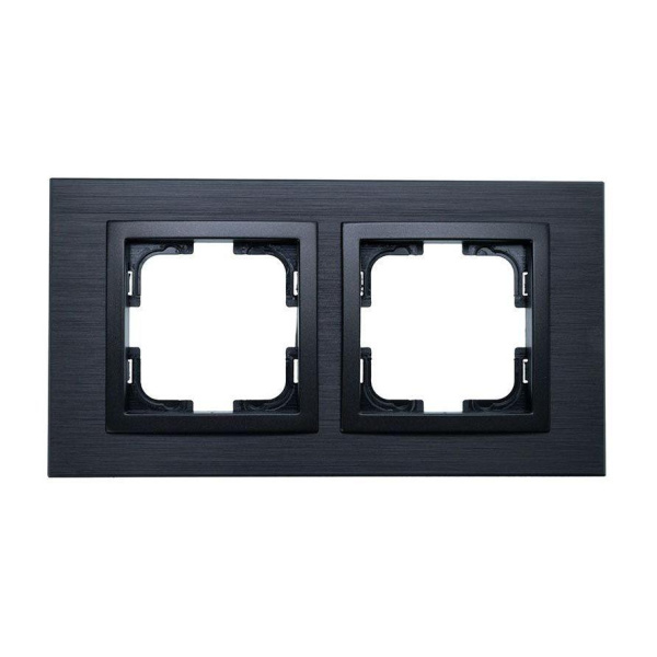 Рамка 2-постовая Mono Electric Style Aluminium дымчатый графит 107-820000-161