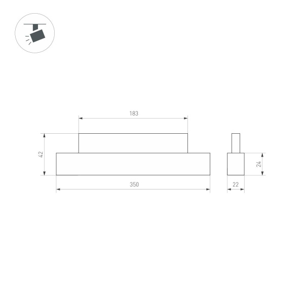 Светильник MAG-ORIENT-FLAT-L350-12W Day4000 (WH, 100 deg, 48V) Arlight 049590(1)