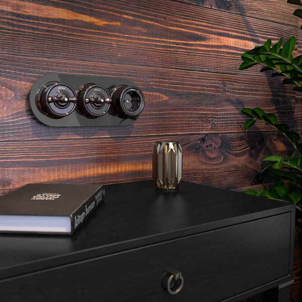 Переключатель-выключатель Werkel одноклавишный Retro коричневый W5612014 4690389166723