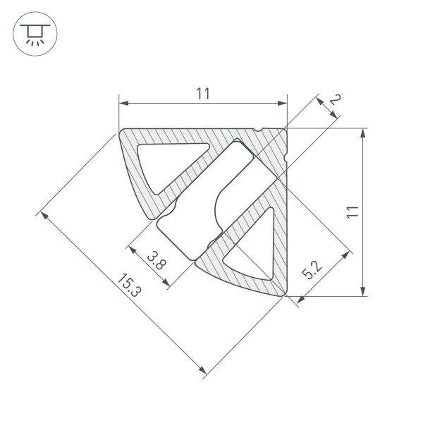 Профиль Arlight SL-Kant-H11-2000 Anod Olive Grey 038197