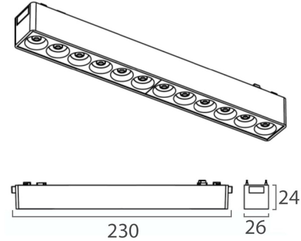Трековый светодиодный светильник Italline IT09-9011 black 3000K