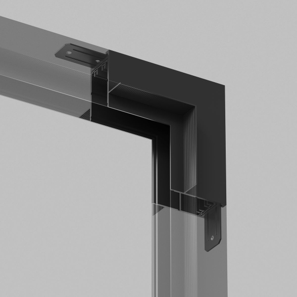 Коннектор L-образный стена-потолок Denkirs Smart Hide TR2118-BK