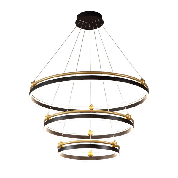 Подвесная светодиодная люстра Crystal Lux FERNANDO SP158W LED BLACK/GOLD