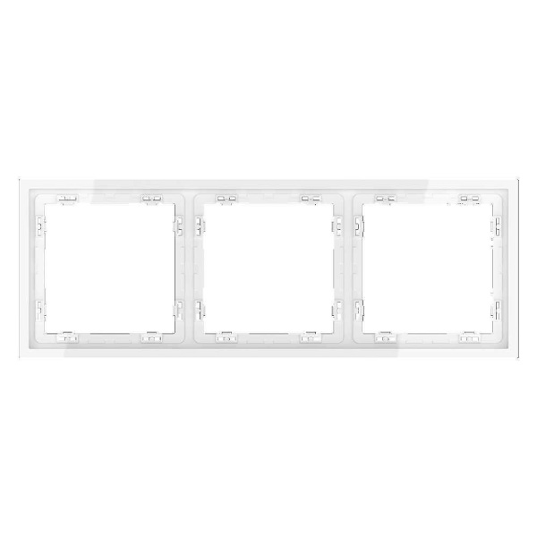Рамка пластиковая Voltum S70 на 3 поста, (белый глянцевый) VLS100301