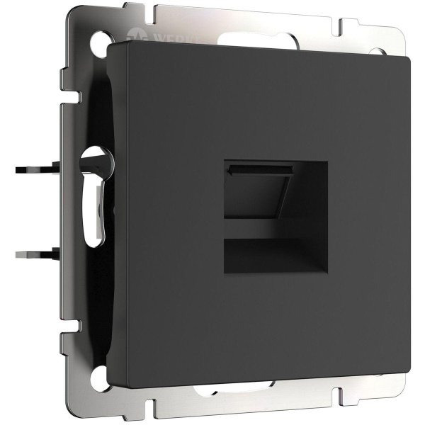 Телефонная розетка RJ-11 Werkel черный матовый WL08-RJ-11 4690389086755