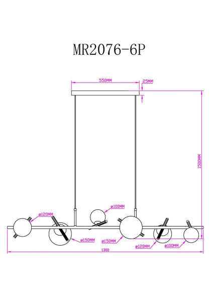 Подвесная люстра MyFar Francis MR2076-6P