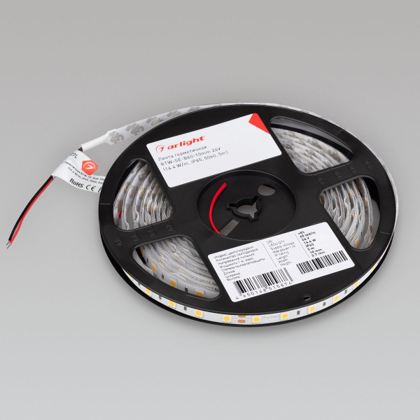 Светодиодная влагозащищенная лента Arlight 14W/m 60Led/m 5060SMD теплый белый 5M RTW-SE-B60-10mm 24V Warm3000 015279(3)