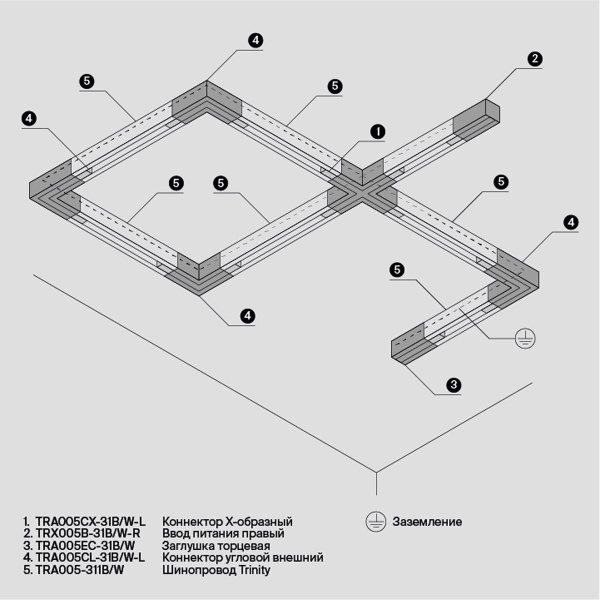 Коннектор X-образный Maytoni Technical Accessorises TRA005CX-31B