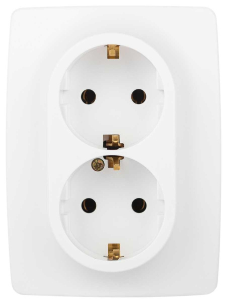 Розетка ЭРА Серия 12 12-2106-01М 2X2P+E Schuko 16А-250В белый матовый Б0065721