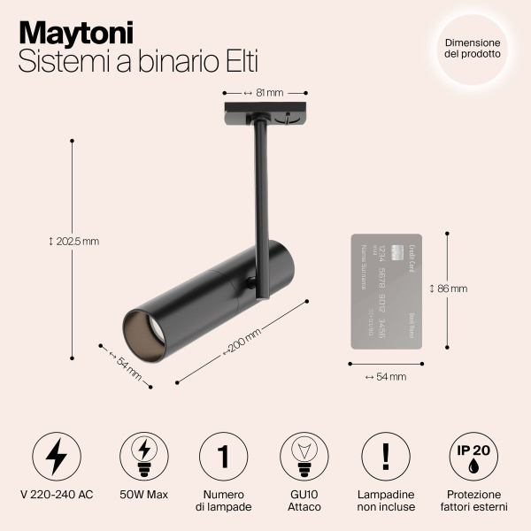 Трековый светильник Maytoni Track TR005-1-GU10-B