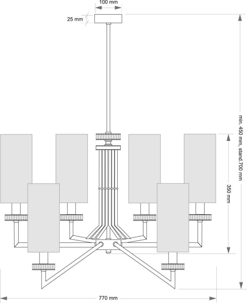 Подвесной светильник KUTEK GENOVA GEN-ZW-6(BN/A)