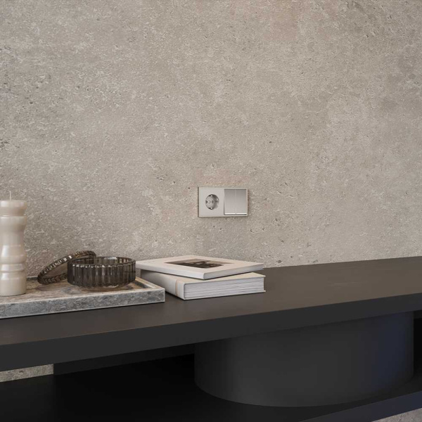 Накладка для розетки с заземлением, S70 Metal (никель) Voltum VLSM000611