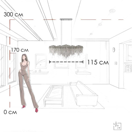 Подвесная люстра LOFT IT Volver 10404/1150L SN