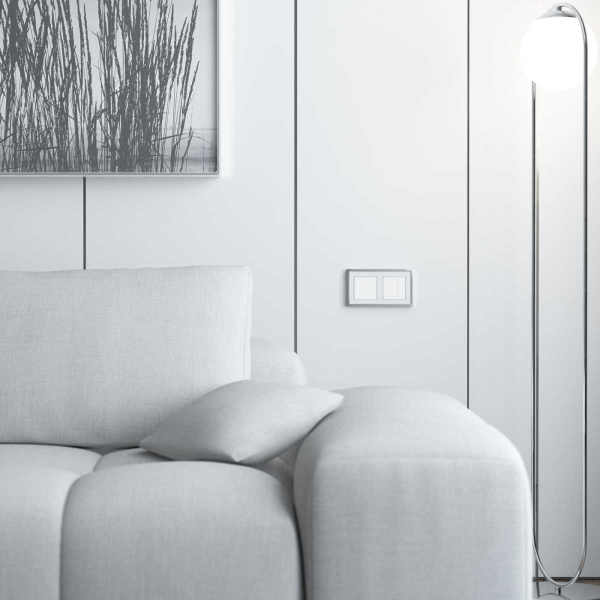 Рамка Werkel Baguette на 2 поста белый/серебро W0022850 4690389185755