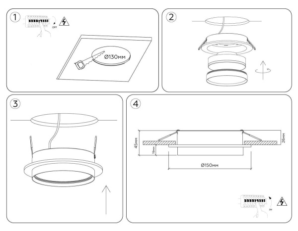 Светильник встраиваемый AMBRELLA LIGHT TECHNO SPOT TU5011