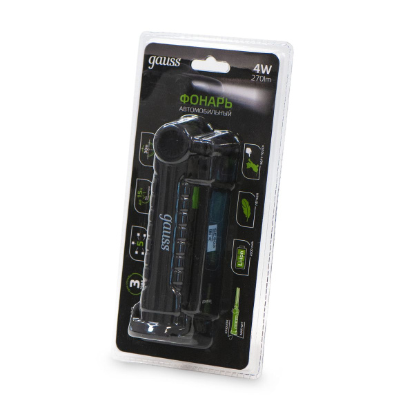 Автомобильный светодиодный фонарь Gauss аккумуляторный 247х47 270 лм GF803