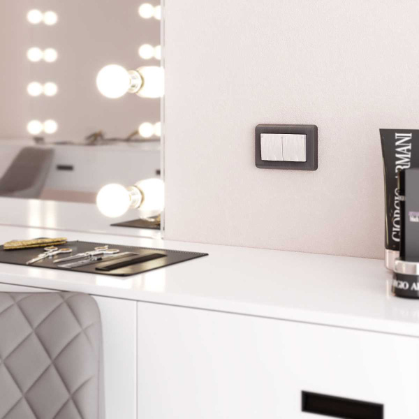 Рамка для двойной розетки Werkel Stream графит W0082104 4690389162541