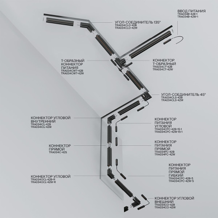Шинопровод встраиваемый магнитный Maytoni Technical Exility Busbur TRX034-423B
