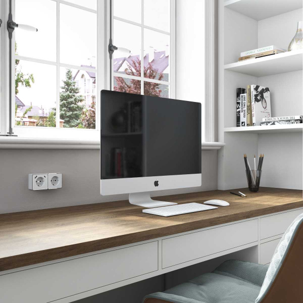 Розетка с заземлением, шторками и USB тип A+C Werkel Gallant белый W5071701 4690389179594