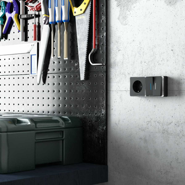 Розетка с заземлением Werkel Gallant черный/хром W5071035 4690389164514