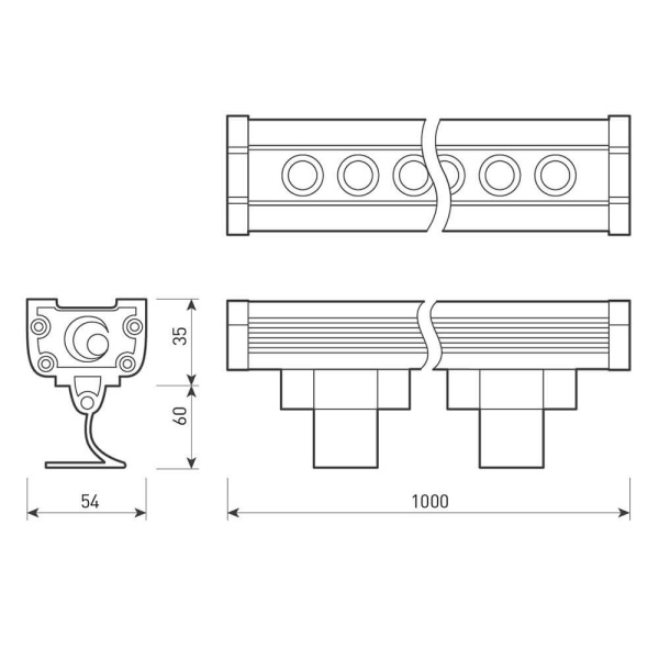 Прожектор светодиодный Arlight 36W 3000K AR-Line-1000L-36W-220V Warm 024306