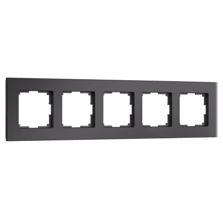 Рамка Werkel Senso на 5 постов черный стекло soft-touch W0053108 4690389214288