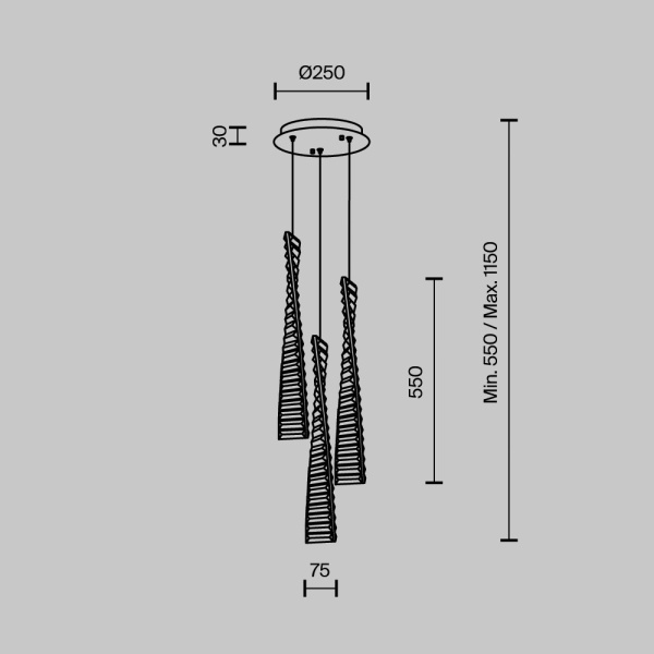 Подвесной светодиодный светильник Modelux Modestyle MS.88910.3R CR