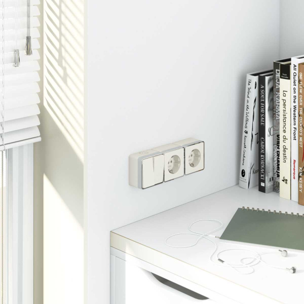 Выключатель двухклавишный Werkel Gallant слоновая кость W5020003 4690389164125