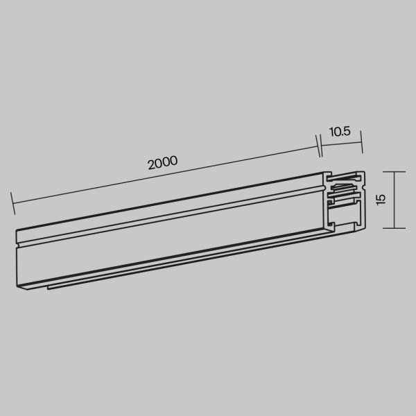 Шинопровод накладной 2м Maytoni Technical LEVITY Busbar trunkings Levity TRX184-112B-1