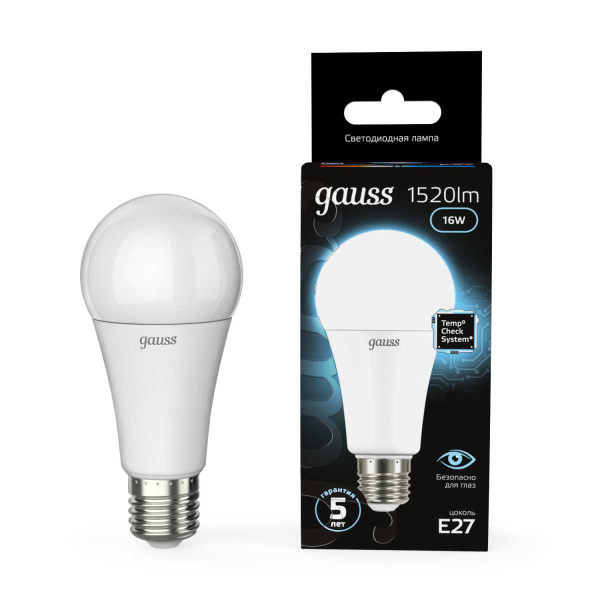 Лампа светодиодная Gauss E27 16W 4100K матовая 102502216