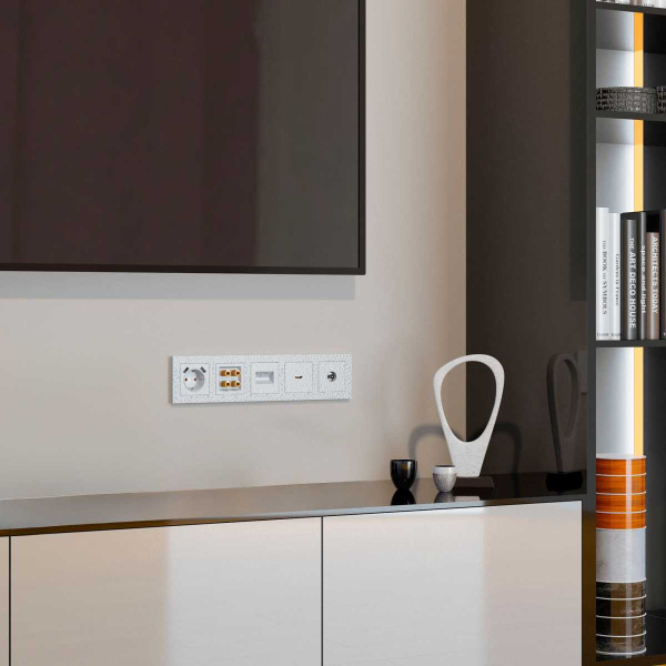 Лицевая панель Werkel Hammer для двойной розетки Еthernet RJ-45 белый W1291101 4690389163142