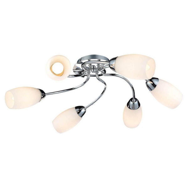 LSP-0133 Люстра потолочная Хром/Белый E14 6*40W