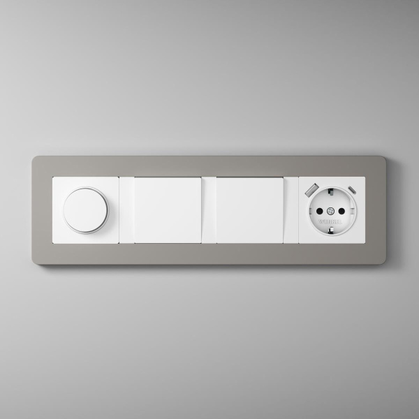 Рамка Werkel Split на 4 поста дымчатый/белый W0043067 4690389206108