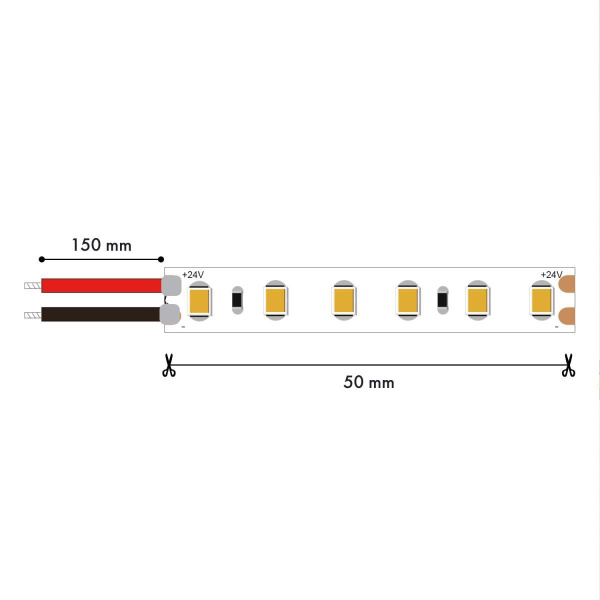 Лента светодиодная 5M SMD2835 4.8W/m 3000K IP65 Favourite 2001-30565