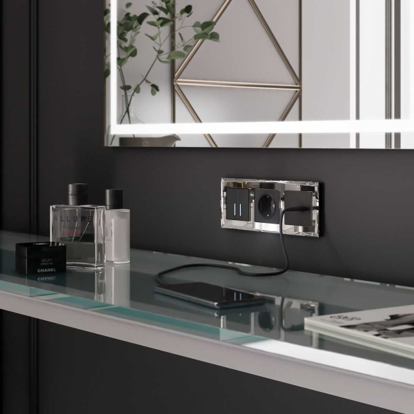 Рамка на 3 поста Werkel Diamant зеркальный W0031220 4690389158834