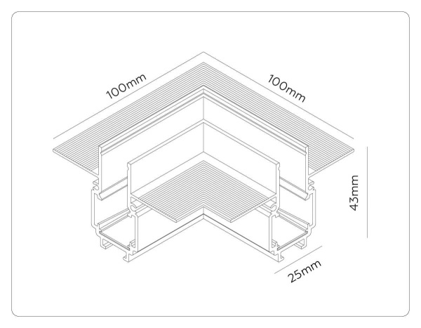 Коннектор угловой для встраиваемого шинопровода под ГКЛ Ambrella Light TRACK SYSTEM GL1971