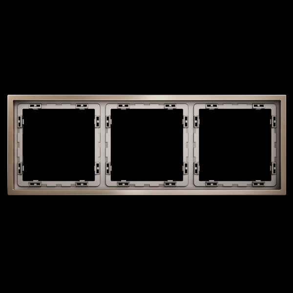 Рамка металлическая на 3 поста, S70 Metal (платина) Voltum VLSM120310