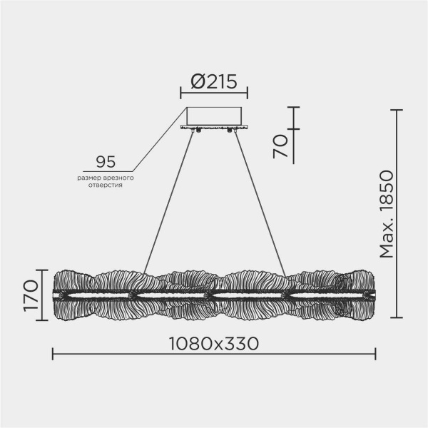 Подвесная люстра Modelux ML.6068.1080 CP