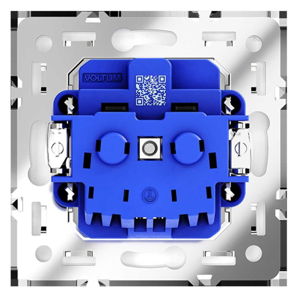 Розетка встраиваемая Voltum S70 с заземлением 16А, (белый глянцевый) VLS040101
