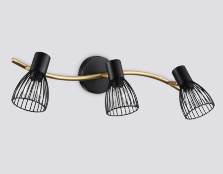TR8661 Светильник накладной TR8661/3 BK/GD черный/золото E14/3 max 60W 550*100*170