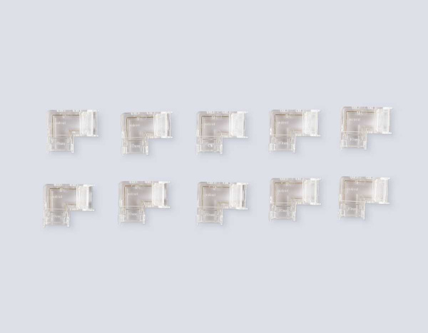 Соединитель угловой AMBRELLA LIGHT ILLUMINATION COB 12/24V для лент 10mm (2 конт.) (10шт. в комплекте) GS6861