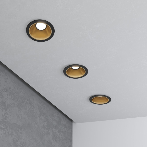 Встраиваемый светильник Elektrostandard Osti 25081/LED 8W 4200K чёрный/золото a062939