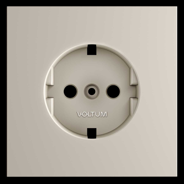 Накладка для розетки с заземлением S70 (кашемир) Voltum VLS000603